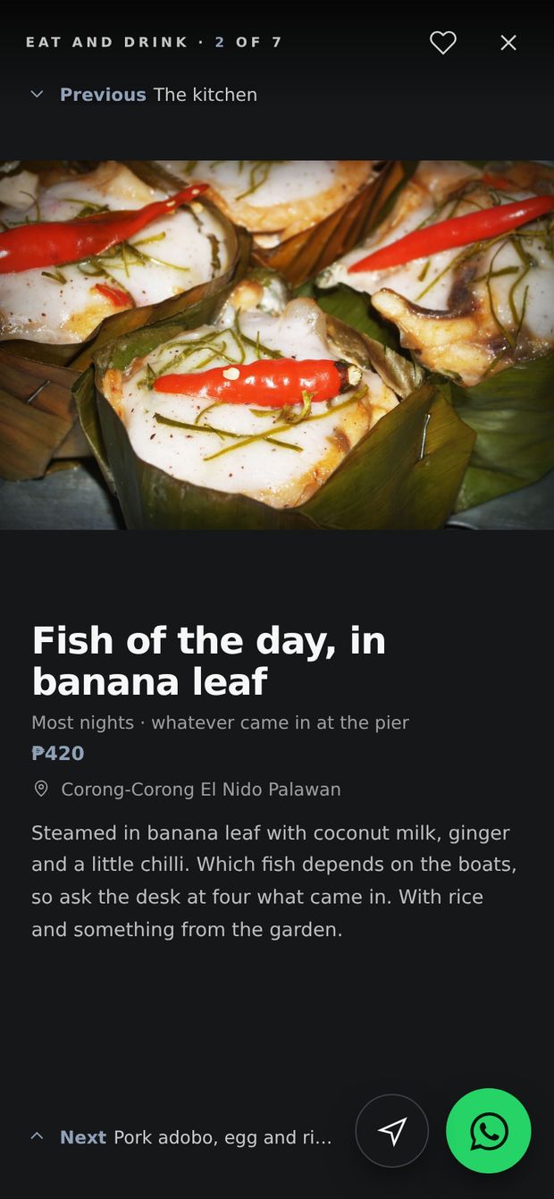 One dish open, with its price.