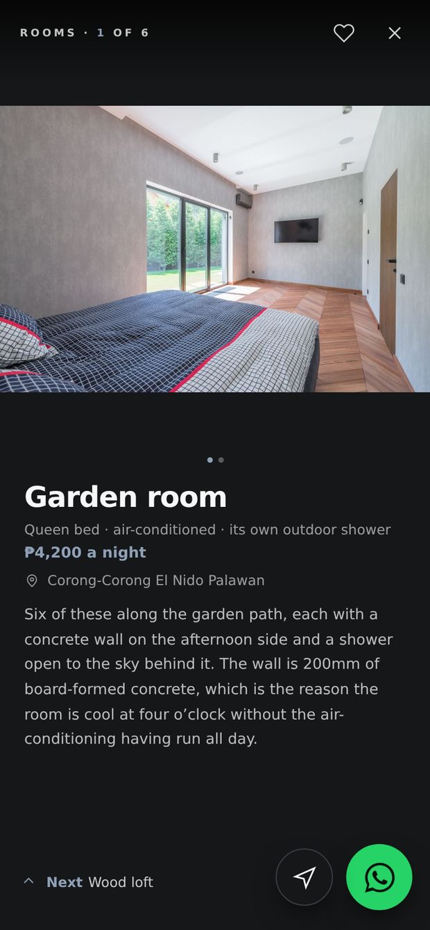 One room open, with its price a night.
